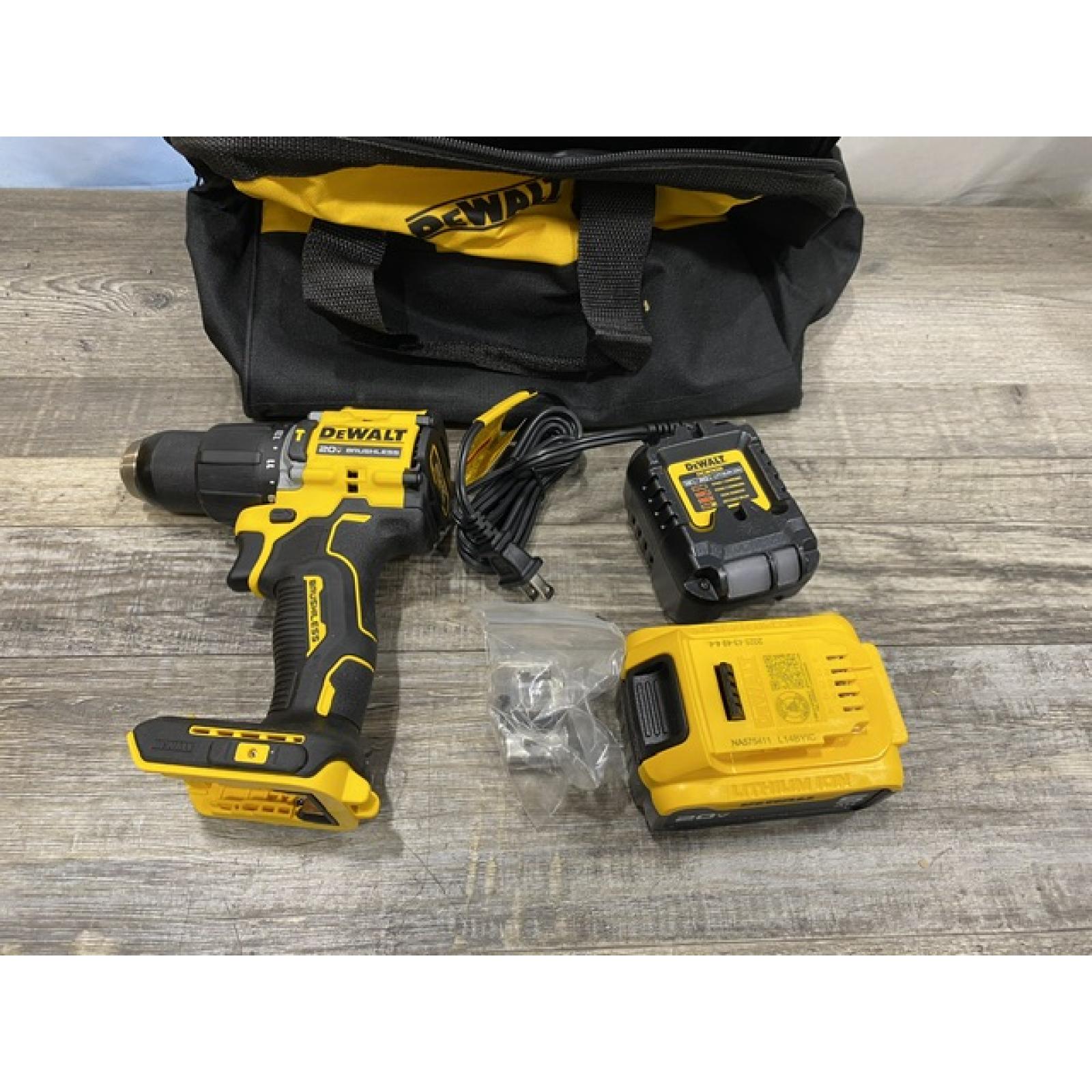 AS-IS DEWALT ATOMIC 20V Lithium-Ion Cordless 1/2 in. Hammer Drill Kit