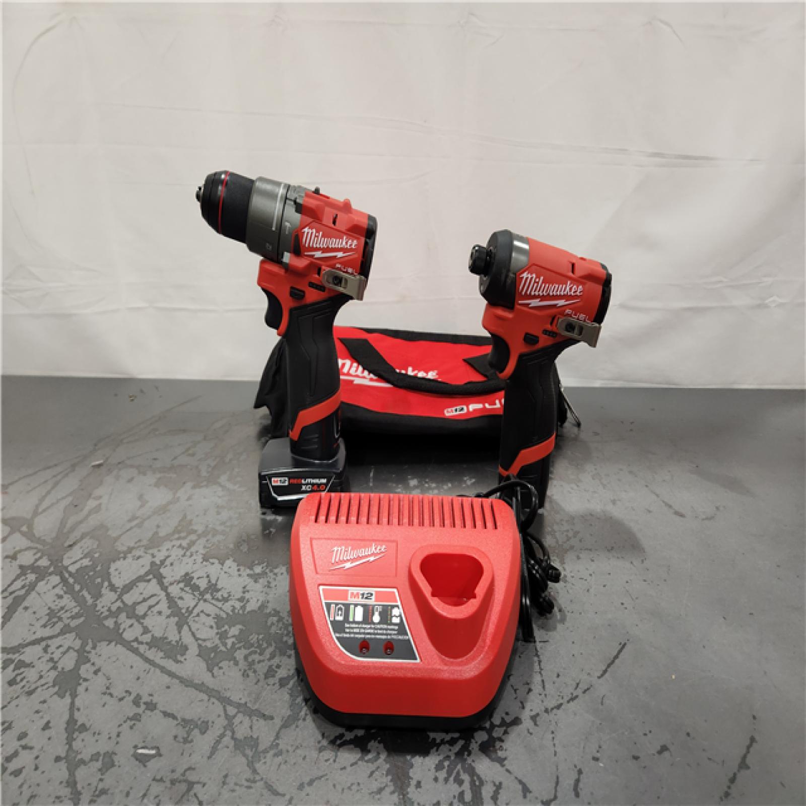 AS-IS- Milwaukee 12V Brushless Hammer Drill and Impact Driver Combo Kit