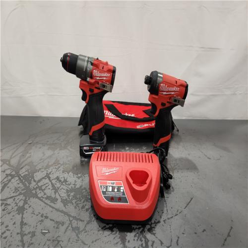 AS-IS- Milwaukee 12V Brushless Hammer Drill and Impact Driver Combo Kit