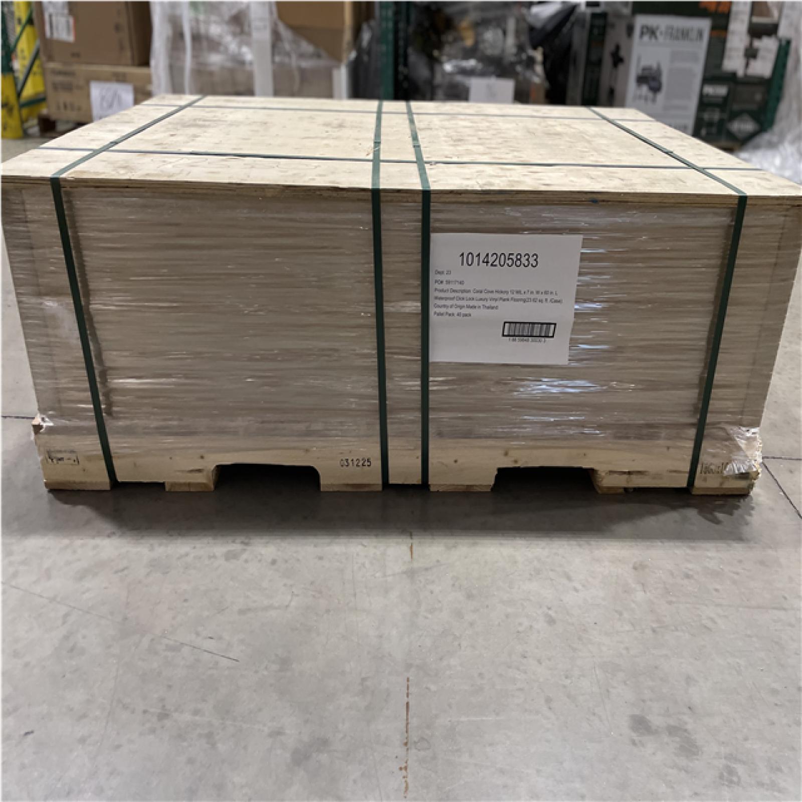 DALLAS LOCATION-Home Decorators Collection Coral Cove Hickory 12 MIL x 7 in. W x 60 in. L Waterproof Click Lock Luxury Vinyl Plank Flooring (23.62 sq. ft./Case) PALLET-(40 CASES)