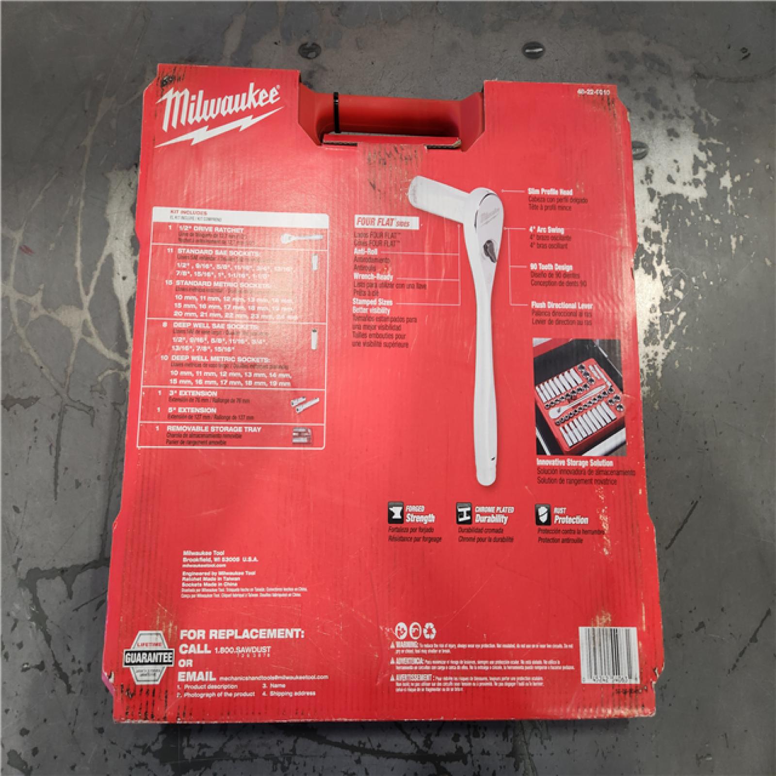 NEW- 1/2 in. Drive SAE/Metric Ratchet and Socket Mechanics Tool Set (47-Piece)