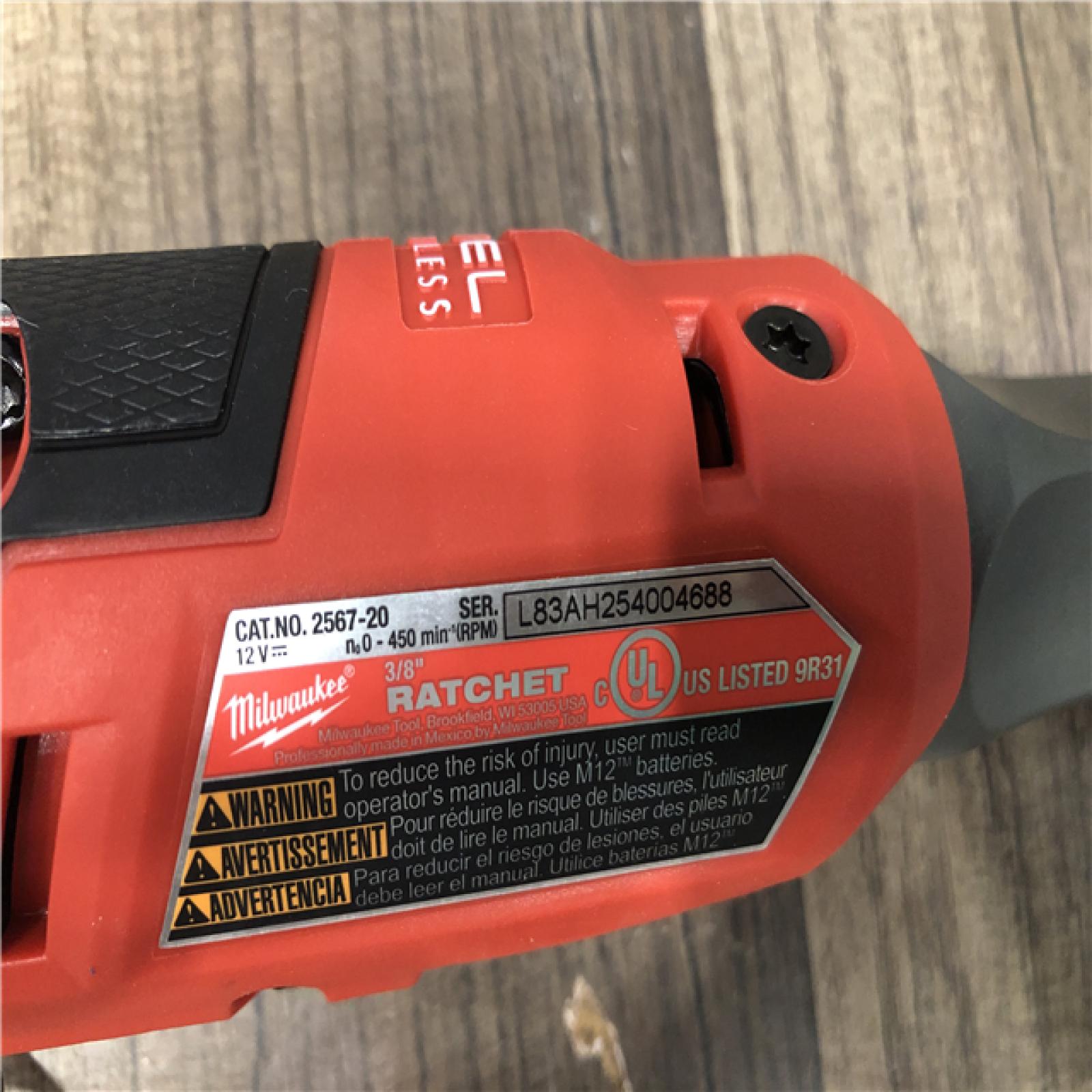 AS-IS Milwaukee FUEL 12-Volt Lithium-Ion Brushless Cordless High Speed 3/8 in. Ratchet (Tool-Only)