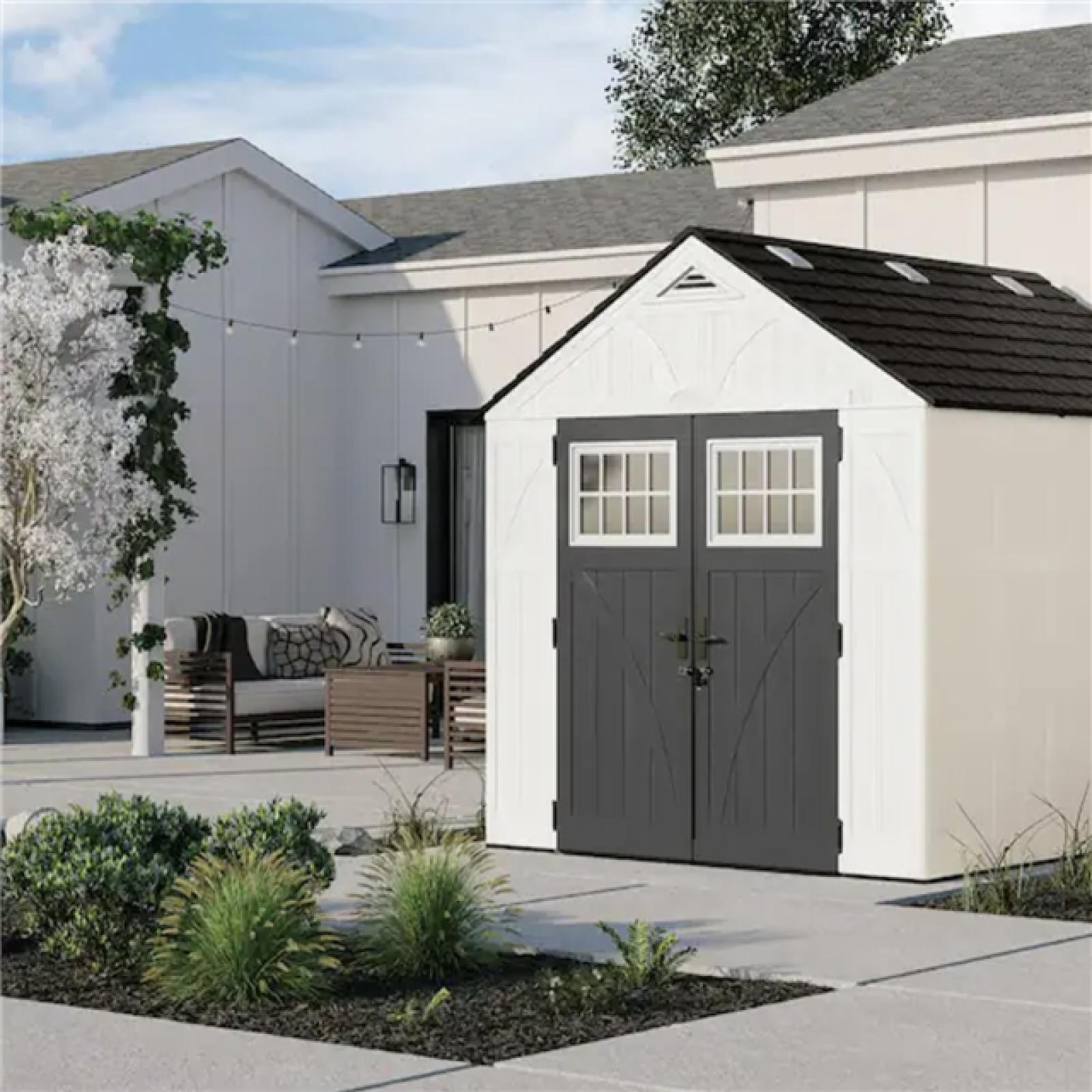 California AS-IS Suncast Tremont Plastic Storage Shed (Box 1 & 2)