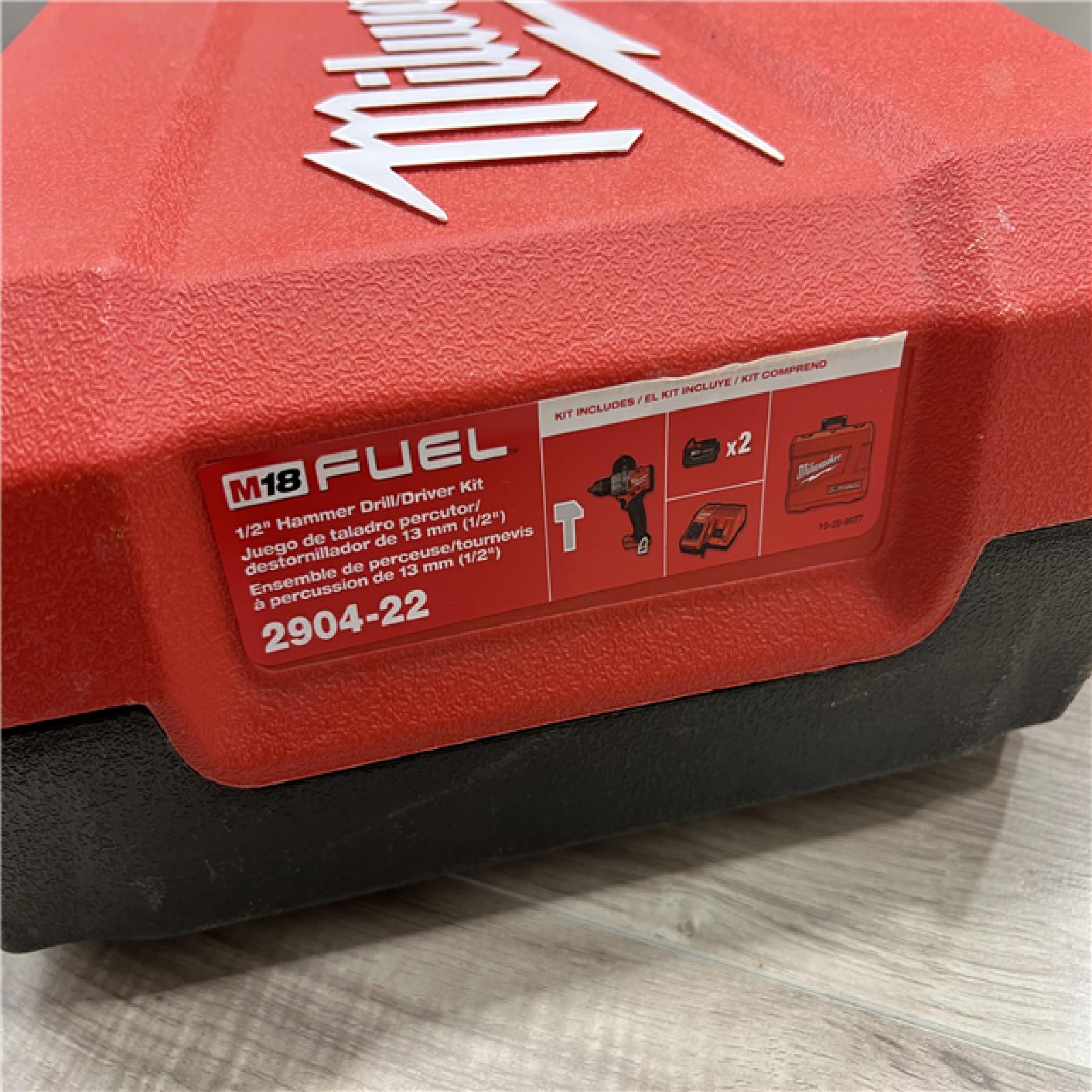 AS-IS Milwaukee FUEL 18V Lithium-Ion Brushless Cordless 1/2 in. Hammer Drill Driver Kit