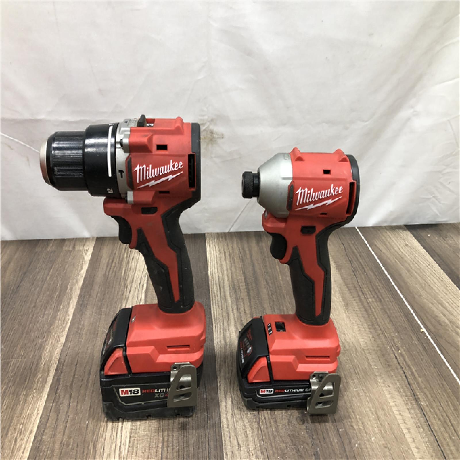 AS-IS Milwaukee 18-Volt Lithium-Ion Brushless Cordless Compact Hammer Drill/Impact Combo Kit