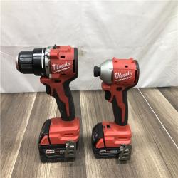 AS-IS Milwaukee 18-Volt Lithium-Ion Brushless Cordless Compact Hammer Drill/Impact Combo Kit
