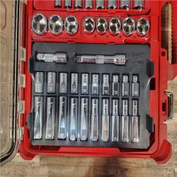 HOUSTON LOCATION - AS-IS (APPEARS LIKE NEW) MILWAUKEE 1/2 DRIVE METRIC & SAE RATCHET AND SOCKET SET