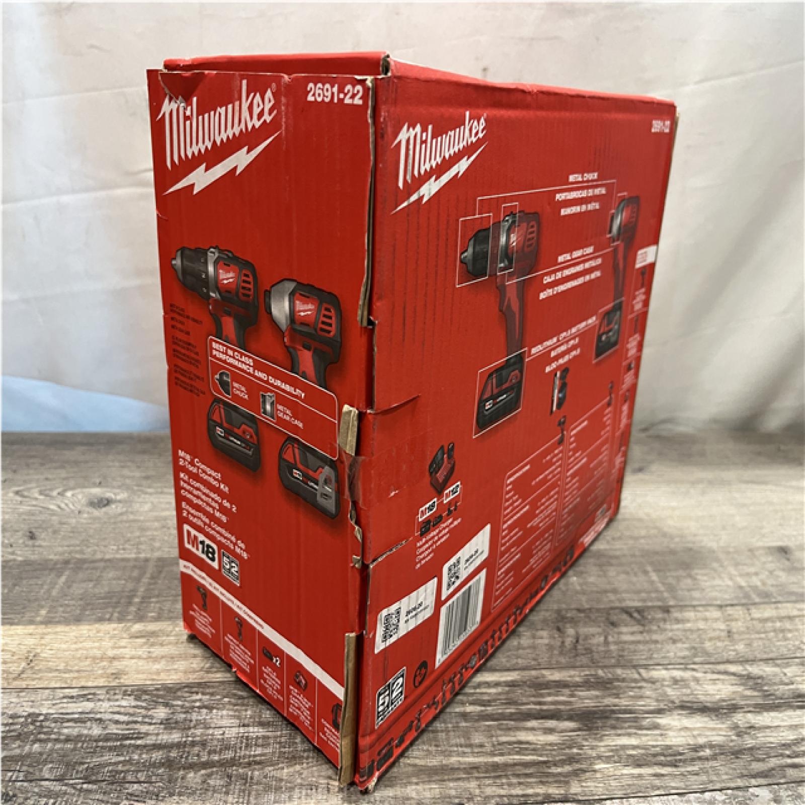 NEW - Milwaukee 18V Lithium-Ion Cordless Drill Driver/Impact Driver Combo Kit