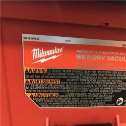 AS-IS Milwaukee  FUEL PACKOUT 18-Volt Lithium-Ion Cordless 2.5 Gal. Wet/Dry Vacuum (Vacuum-Only)