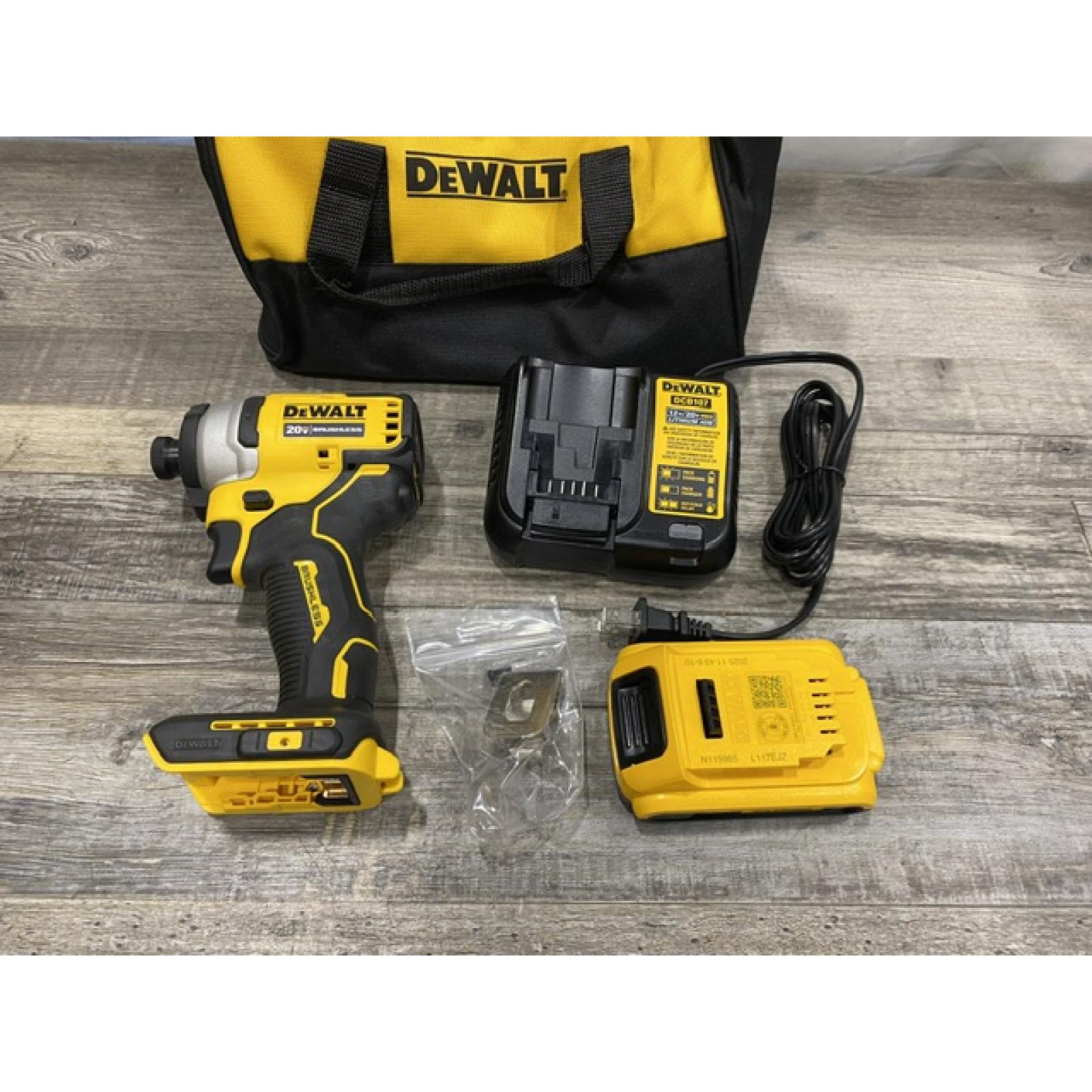 AS-IS DEWALT Atomic 20V Max Lithium-Ion Brushless Cordless Compact 1/4 in. Impact Driver Kit
