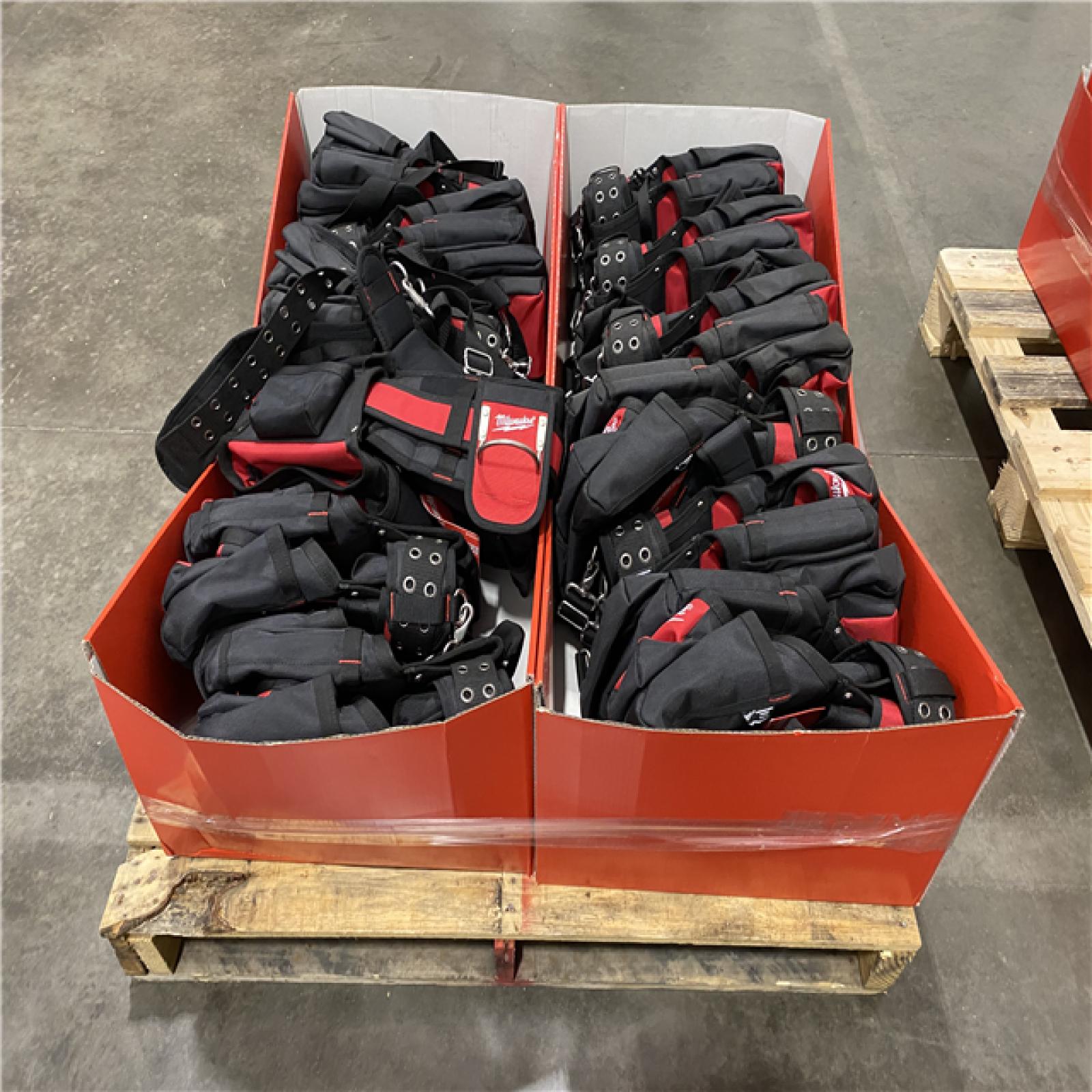 Dallas Location - NEW- Milwaukee General Contractor Work Waist Tool Belt with Suspension Rig(Lot Of 12)