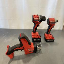AS-IS - Milwaukee M18 18-Volt Lithium-Ion Brushless Cordless Combo 4 Tool Kit