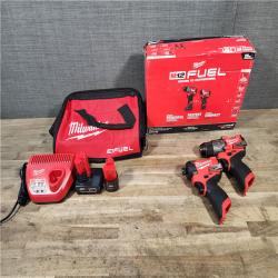 HOUSTON LOCATION - AS-IS (APPEARS LIKE NEW) Milwaukee FUEL 12-Volt Lithium-Ion Brushless Cordless Hammer Drill and Impact Driver Combo Kit