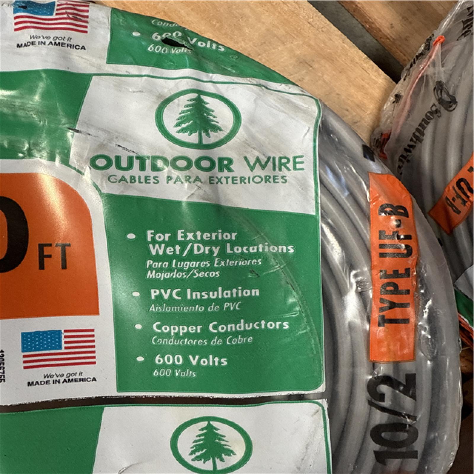 California AS-IS Southwire Outdoor Wire Type UF-B 10/2  250 Ft (4 Units)