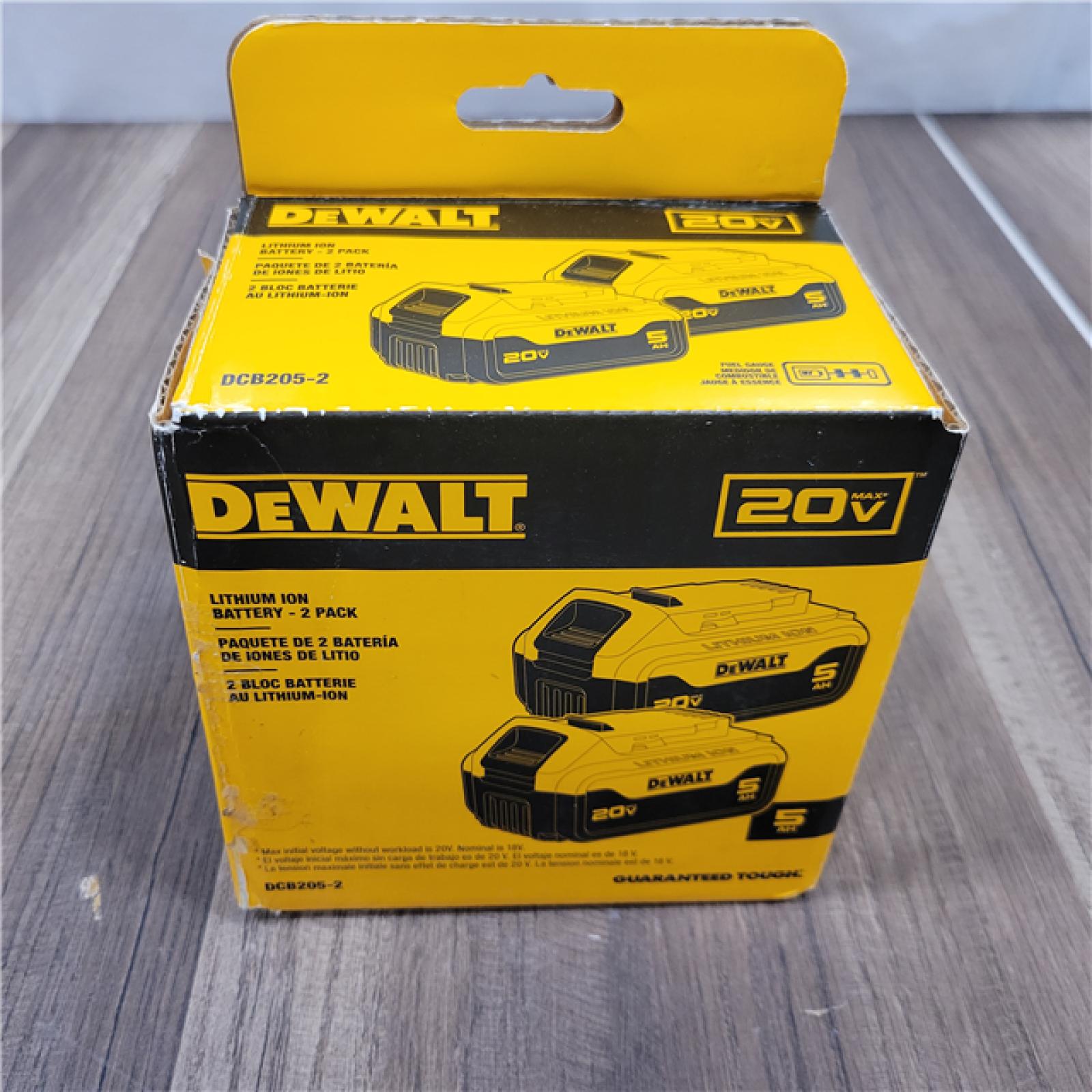 AS-IS DEWALT 20V MAX XR Premium Lithium-Ion 5.0Ah Battery Pack (2 Pack)