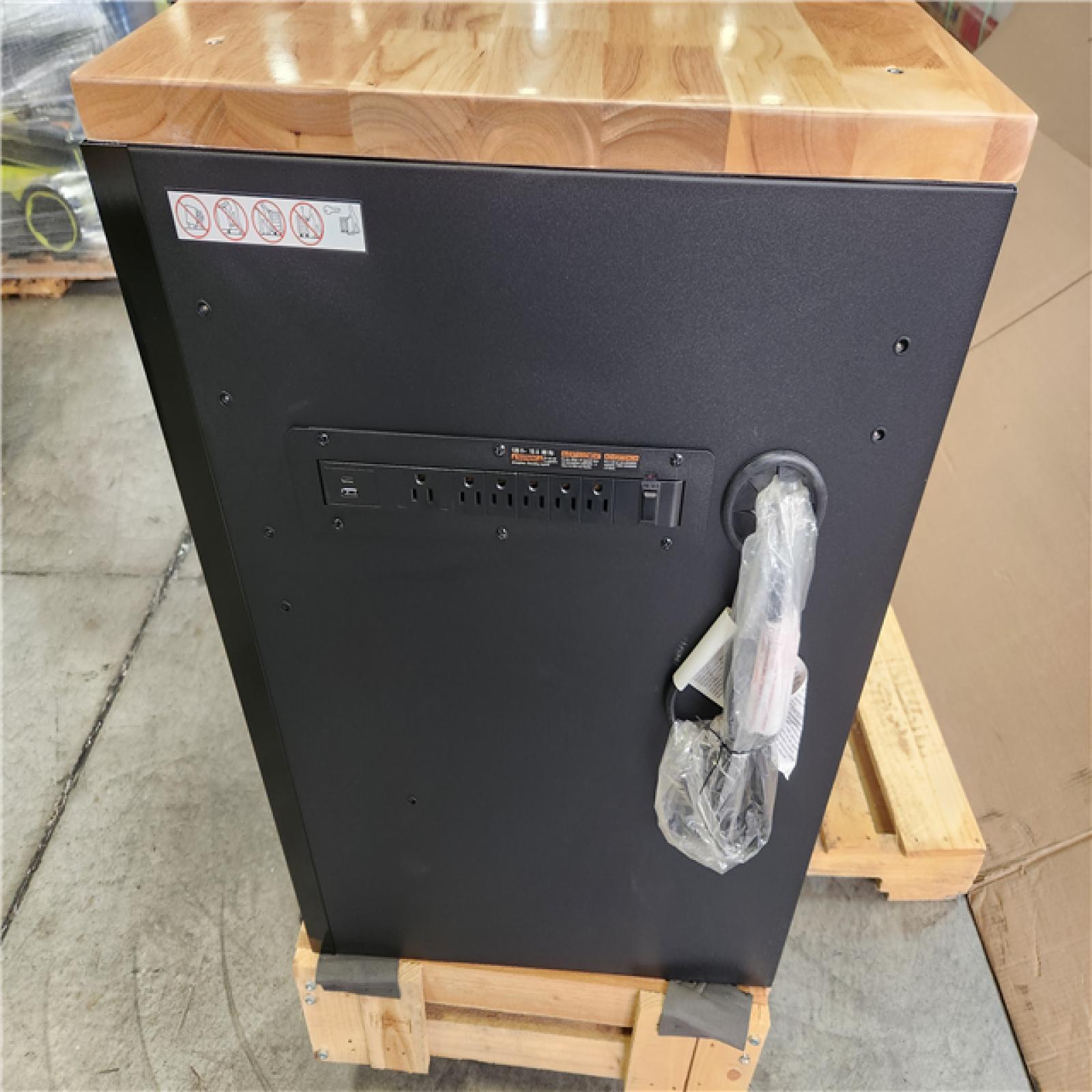 Phoenix NEW Husky 61 in. W x 23 in. D Heavy Duty 15-Drawer Mobile Workbench Tool Chest with Solid Wood Top in Matte Black