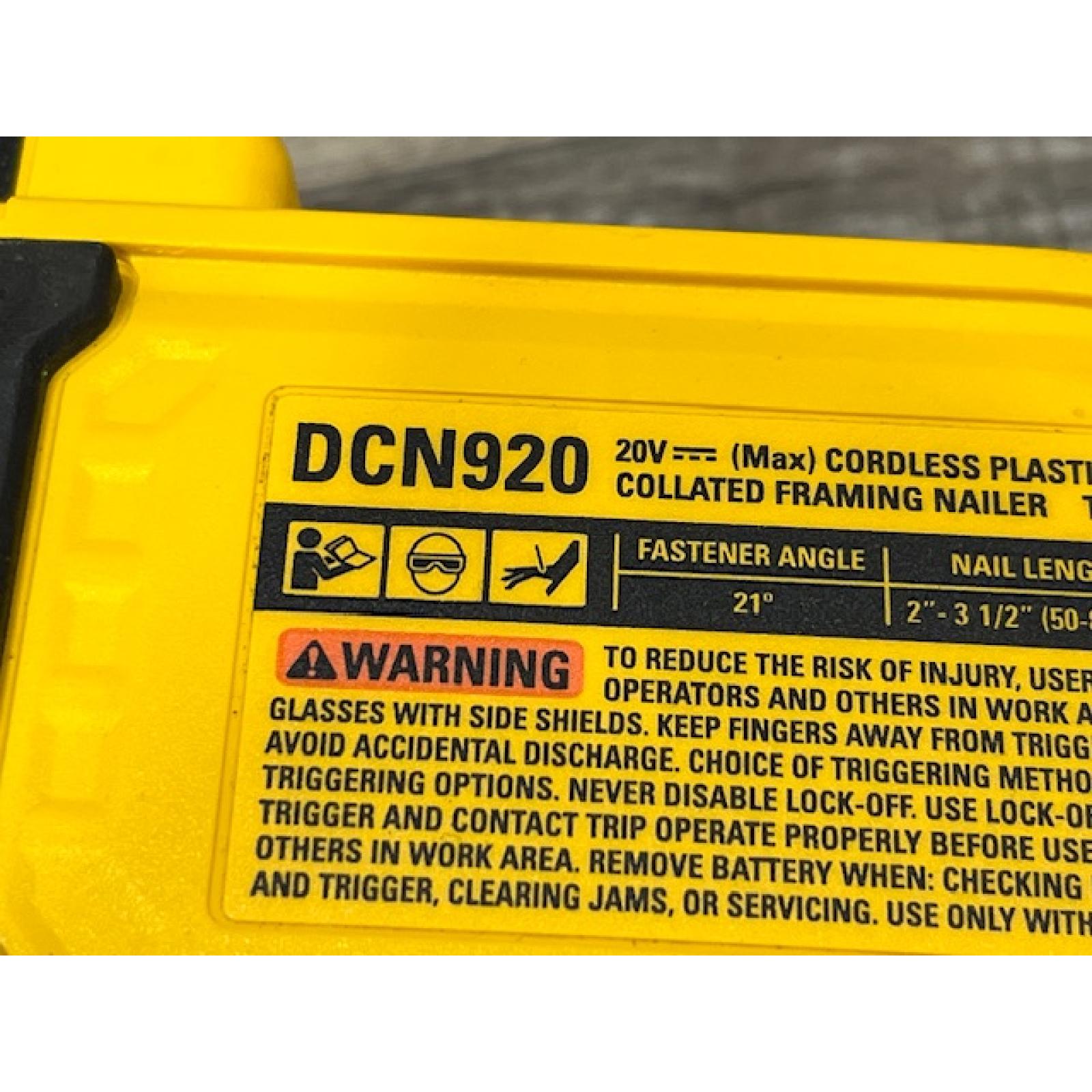 AS-IS DEWALT 20-Volt 21° Cordless Framing Nailer (Tool-Only)