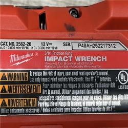 AS-IS Milwaukee FUEL 12V Li-Ion Brushless Cordless Stubby 3/8 in. Impact Wrench Kit