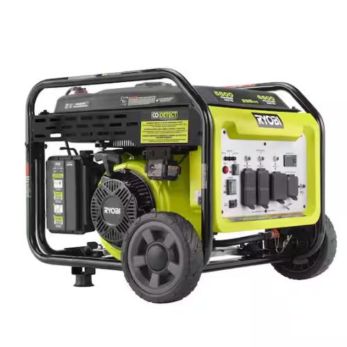 NEW! - RYOBI 6500-Watt Gasoline Powered Inverter Generator with CO Shutdown & Idle Down Technology