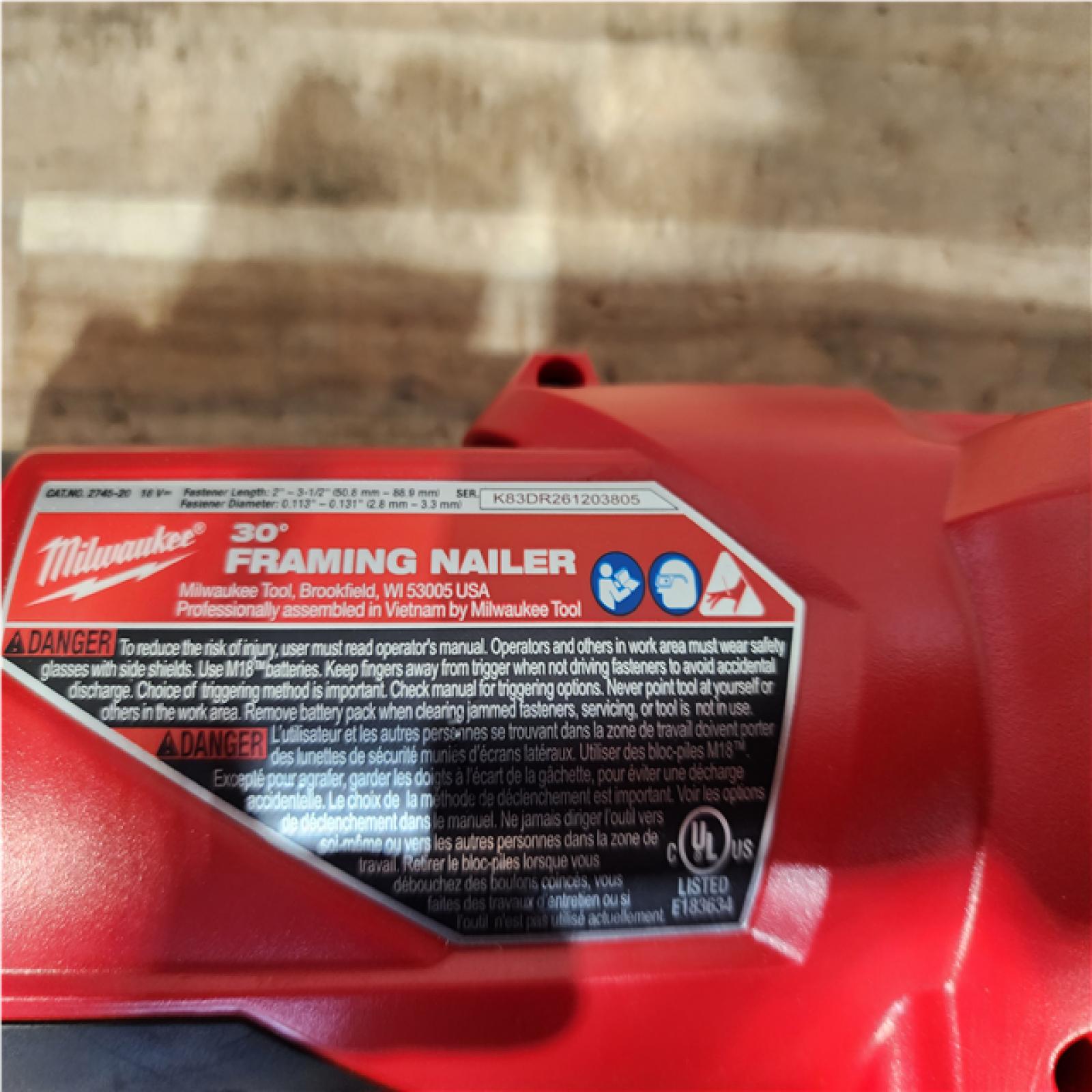 Houston Location AS-IS Milwaukee FUEL 3-1/2 in. 18-Volt 30-Degree Lithium-Ion Brushless Cordless Framing Nailer (Tool-Only)