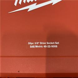 AS-IS Milwaukee 3/8 in. Drive SAE/Metric Ratchet and Socket Mechanics Tool Set (56-Piece)