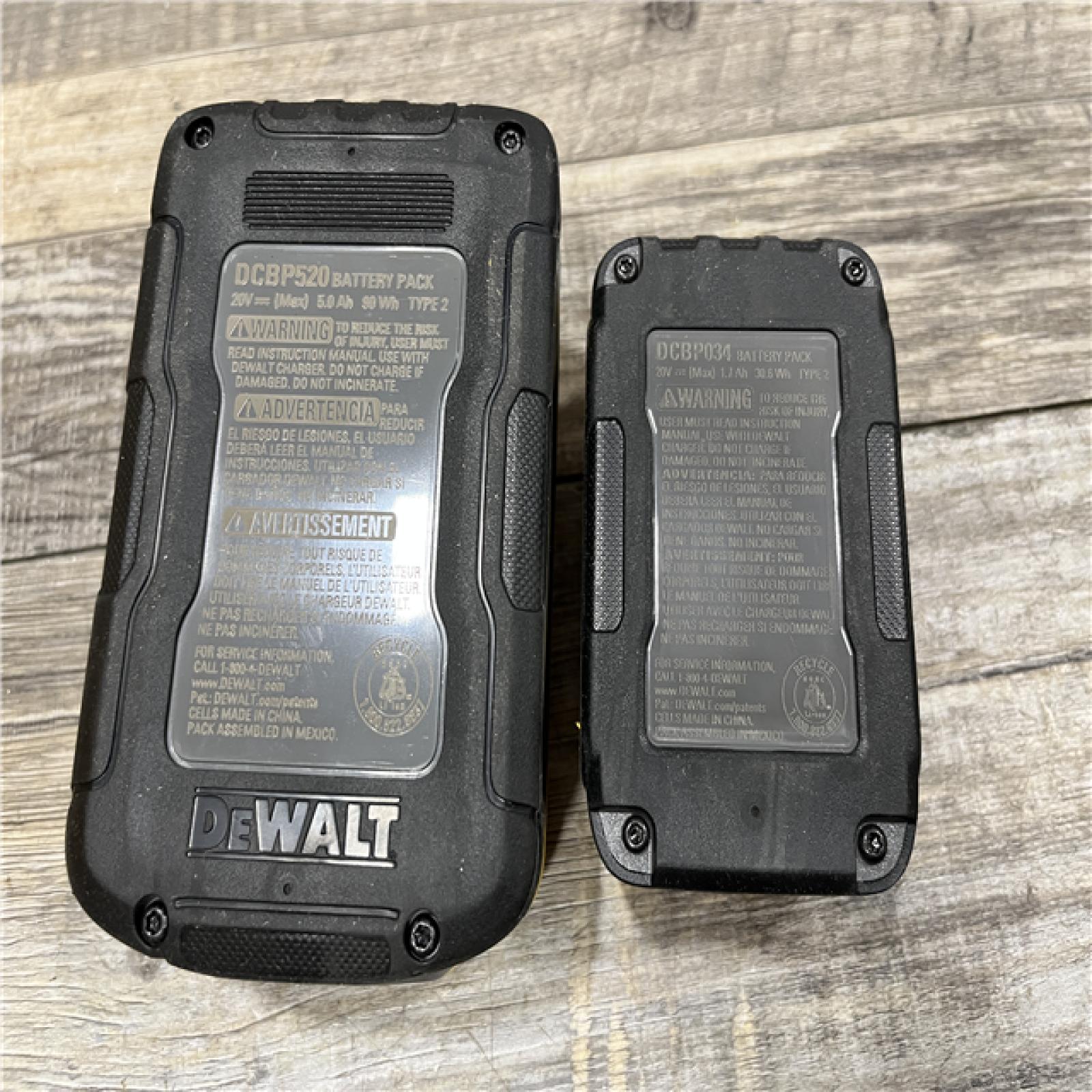 AS-IS DEWALT 20V MAX XR POWERSTACK Lithium-Ion Battery Starter Kit with 5.0Ah and 1.7Ah Batteries and Charger