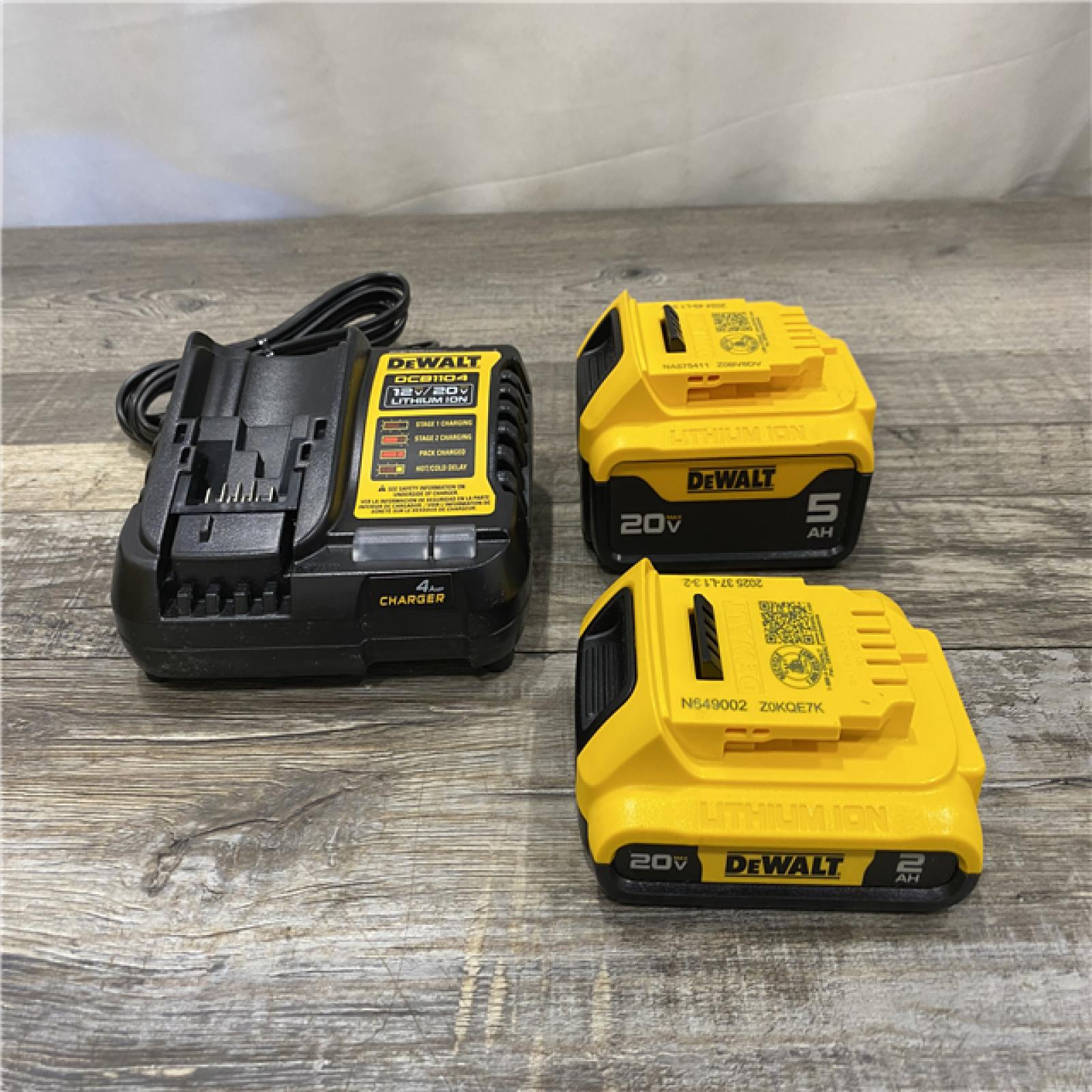 AS-IS DEWALT 20V MAX Lithium-Ion Battery Kit with 5.0Ah and 2.0Ah Battery and Charger