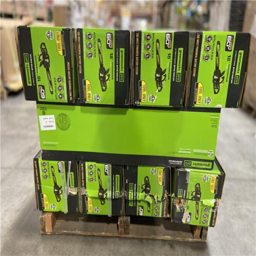 DALLAS LOCATION - Greenworks Pro Bare Tool 60-Volt Max Lithium Ion 18-Inch GEN2 Brushless Cordless Electric Chainsaw; Battery and Charger Not Included 15 (UNITS)