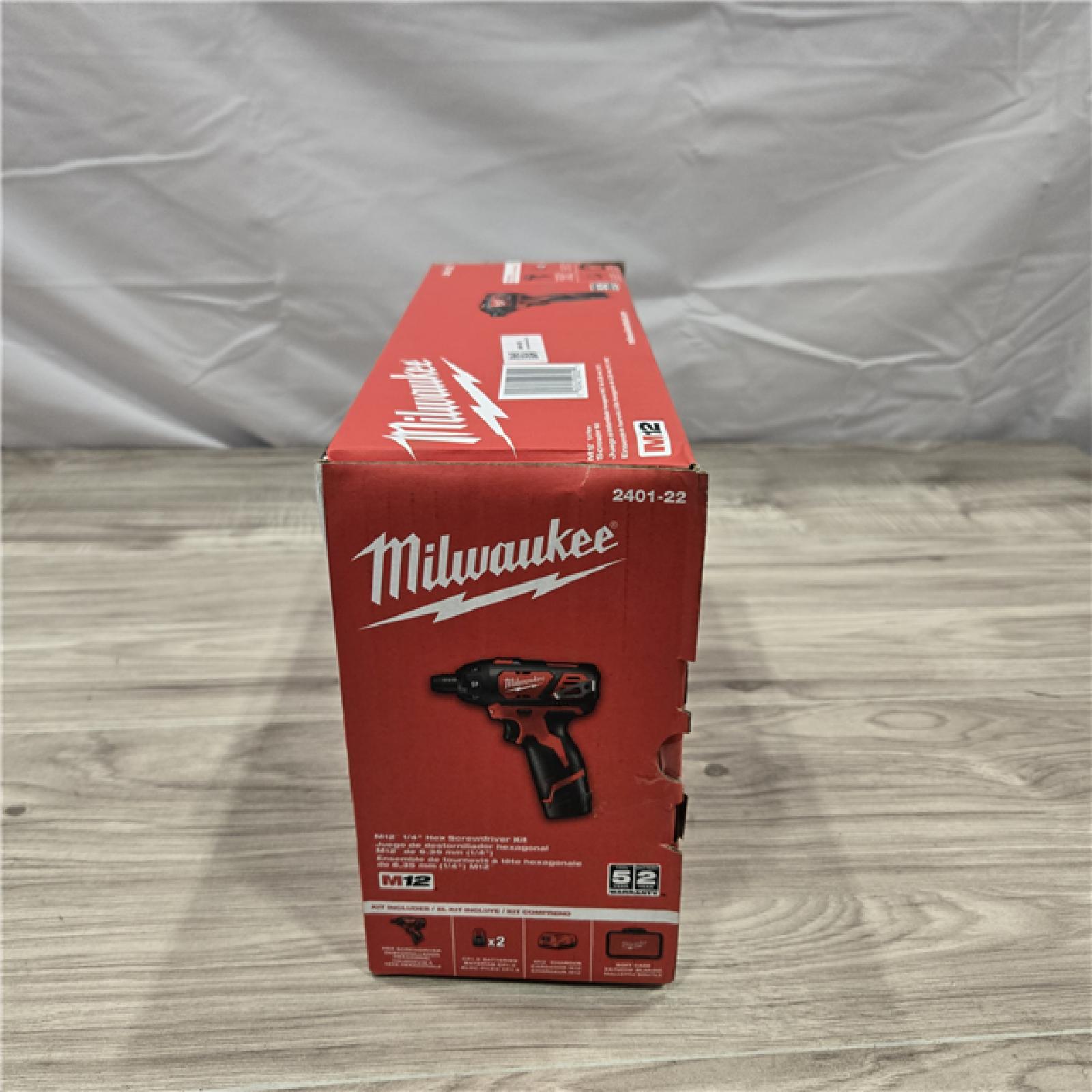 NEW! - Milwaukee 2401-22 - M12 12V Cordless Screwdriver Kit