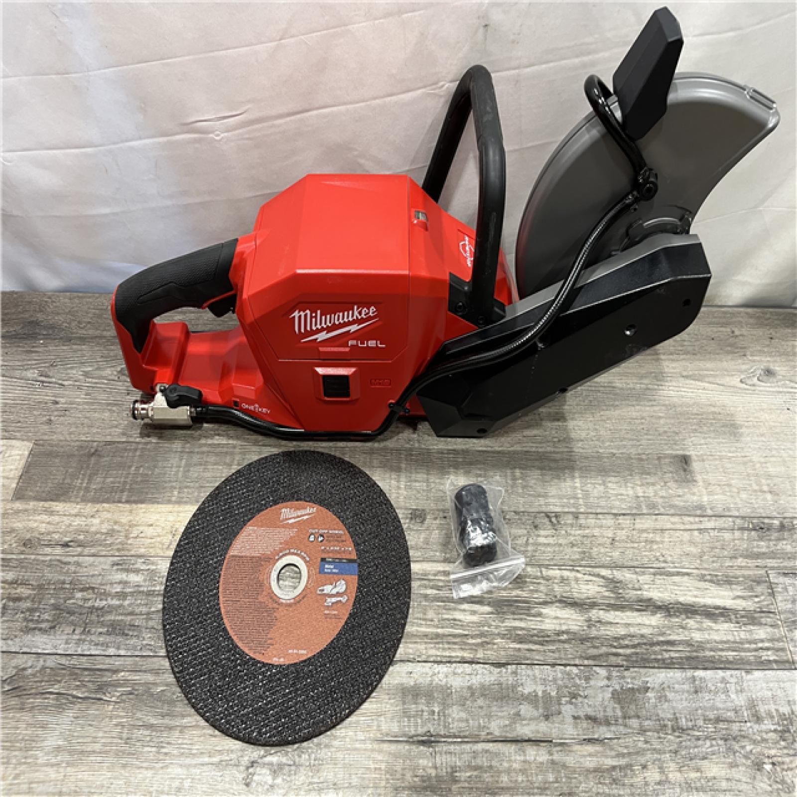 AS-IS Milwaukee FUEL ONE-KEY 18V Lithium-Ion Brushless Cordless 9 in. Cut Off Saw (Tool-Only)