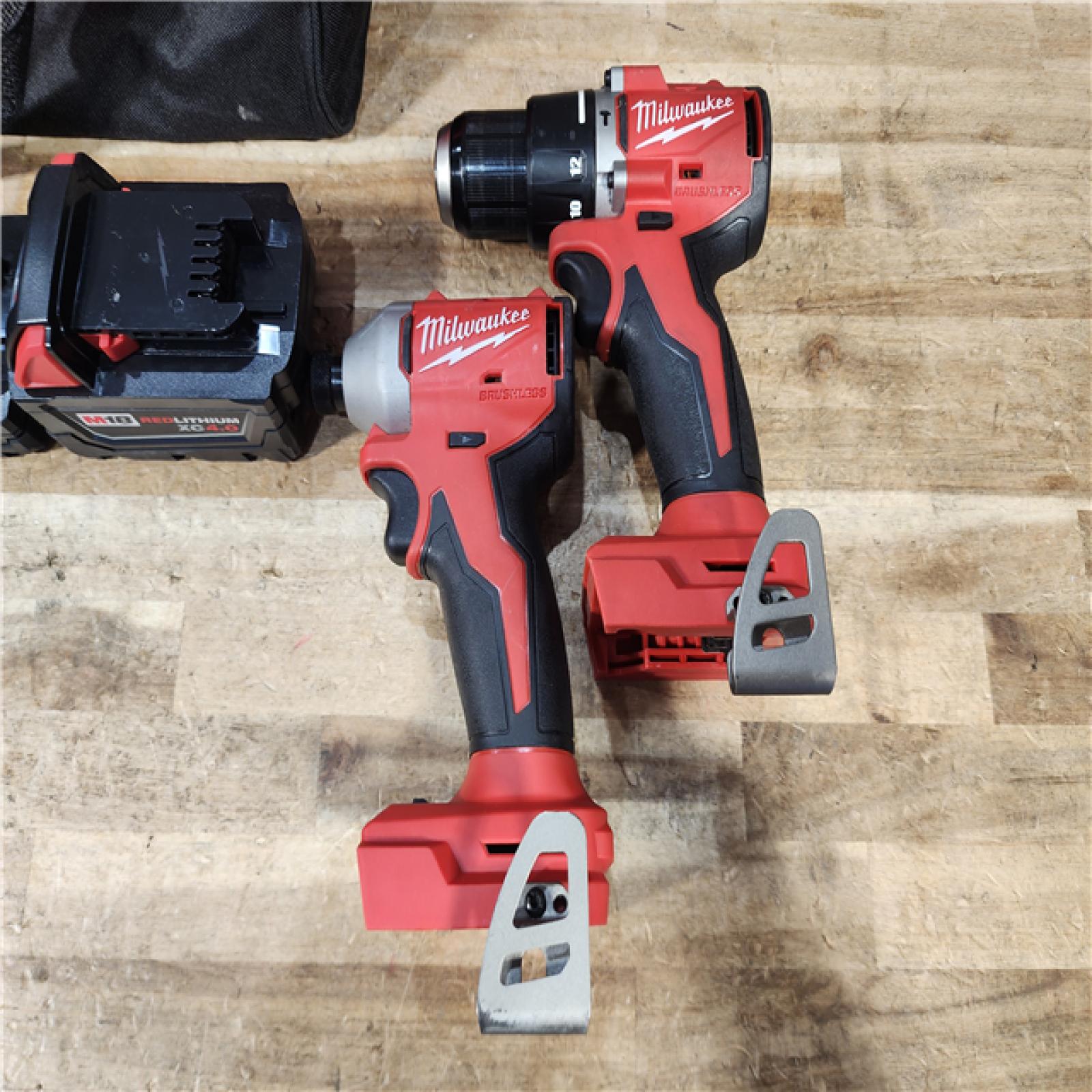 HOUSTON LOCATION - AS - IS Milwaukee 18-Volt Lithium-Ion Brushless Cordless Compact Hammer Drill/Impact Combo Kit