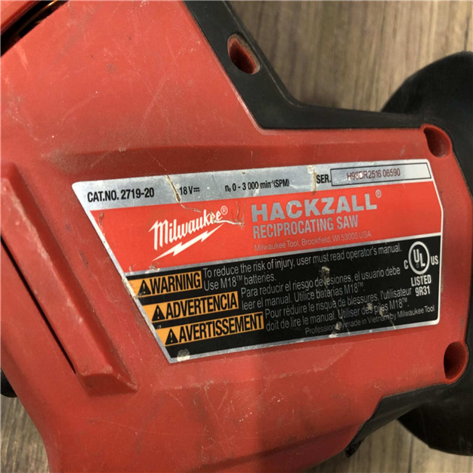 AS-IS Milwaukee FUEL 18V Lithium-Ion Brushless Cordless HACKZALL Reciprocating Saw (Tool-Only)