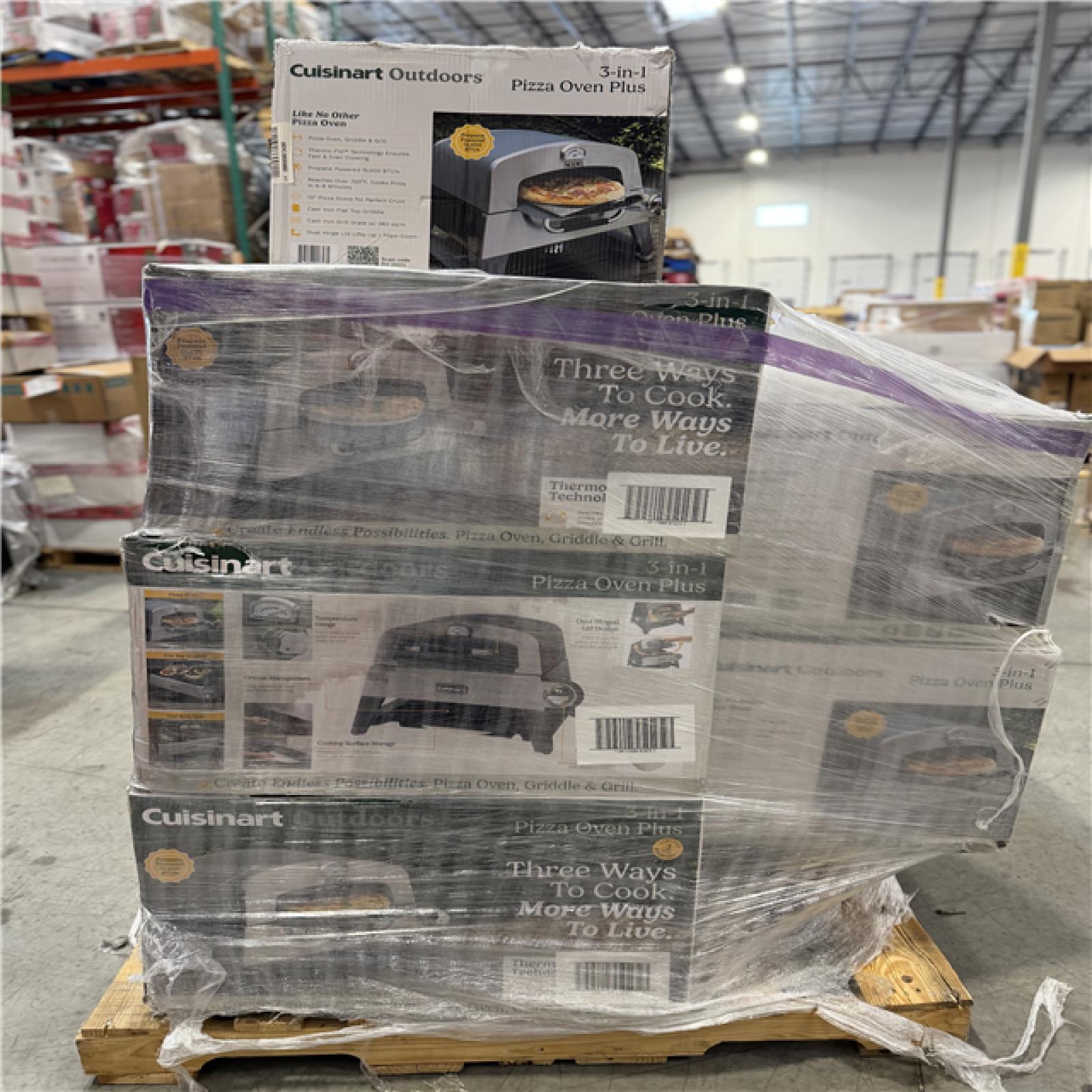 DALLAS LOCATION - AS-IS CUISINART OUTDOORS 3-In-1 Propane Tank Griddle and Grill Outdoor Pizza Oven PALLET-(9 UNITS)