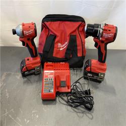 AS-IS - Milwaukee M18 18-Volt Lithium-Ion Brushless Cordless Compact Hammer Drill/Impact Combo Kit