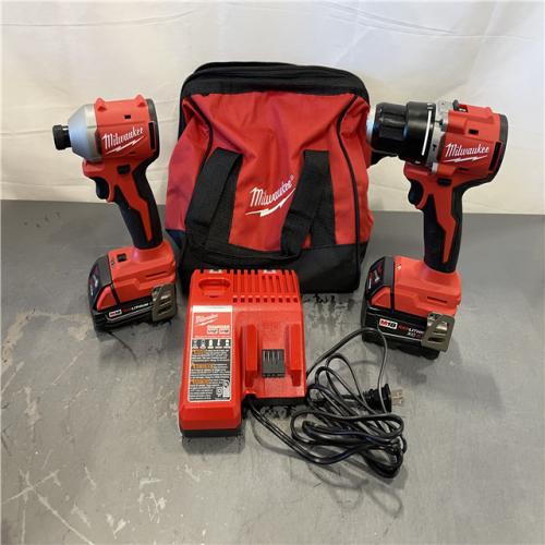 AS-IS - Milwaukee M18 18-Volt Lithium-Ion Brushless Cordless Compact Hammer Drill/Impact Combo Kit