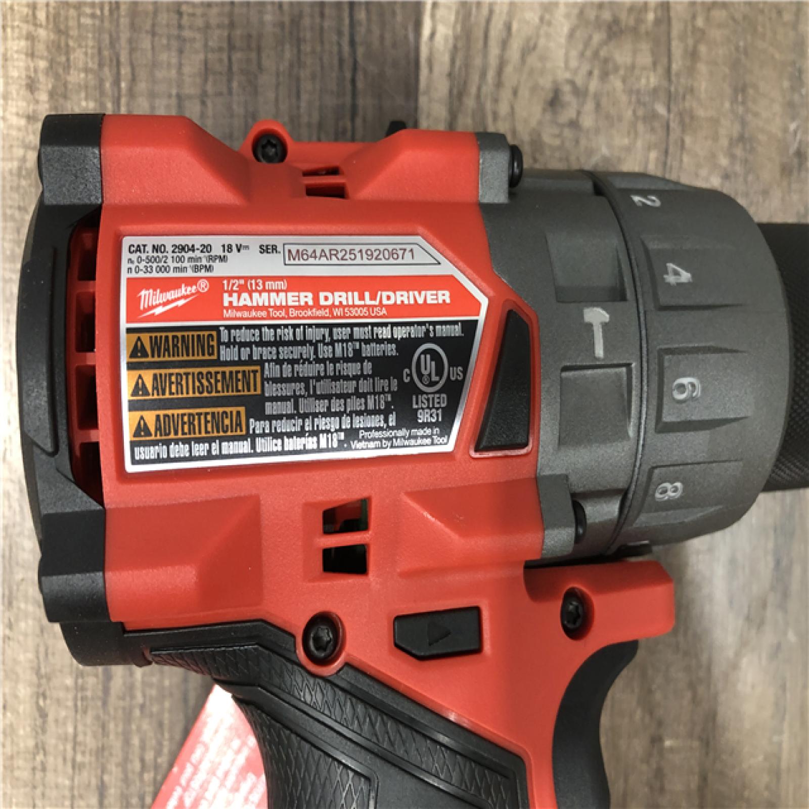 AS-IS Milwaukee FUEL 18V Lithium-Ion Brushless Cordless 1/2 in. Hammer Drill/Driver (Tool-Only)