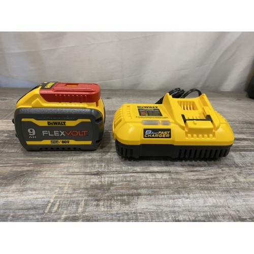 AS-IS DEWALT 20V/60V MAX FLEXVOLT Lithium-Ion 9.0Ah Battery and Charger Starter Kit