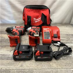AS-IS Milwaukee 18V Lithium-Ion Cordless Drill Driver/Impact Driver Combo Kit