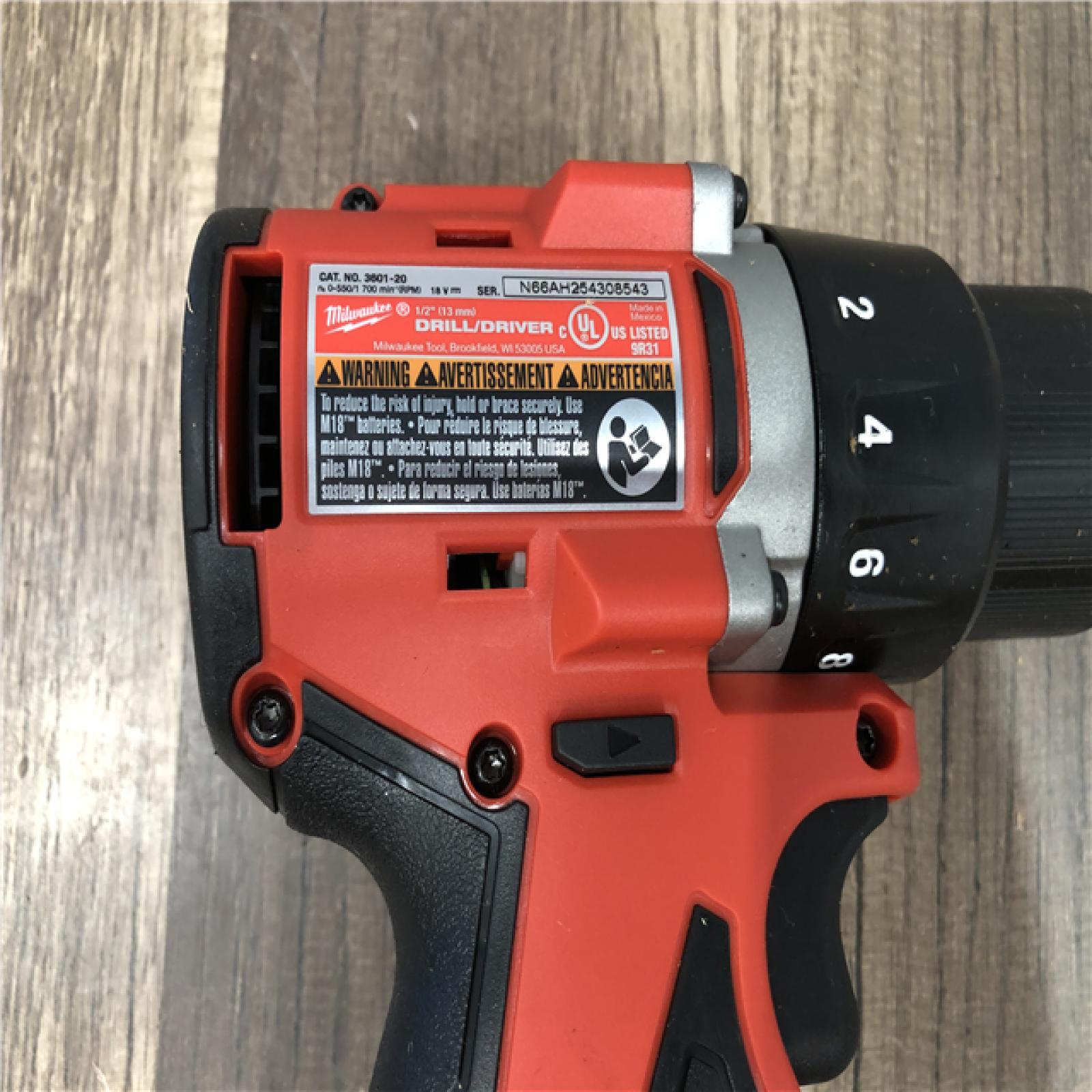 AS-IS Milwaukee 18V Lithium-Ion Brushless Cordless 1/2 in. Compact Drill/Driver (Tool-Only)