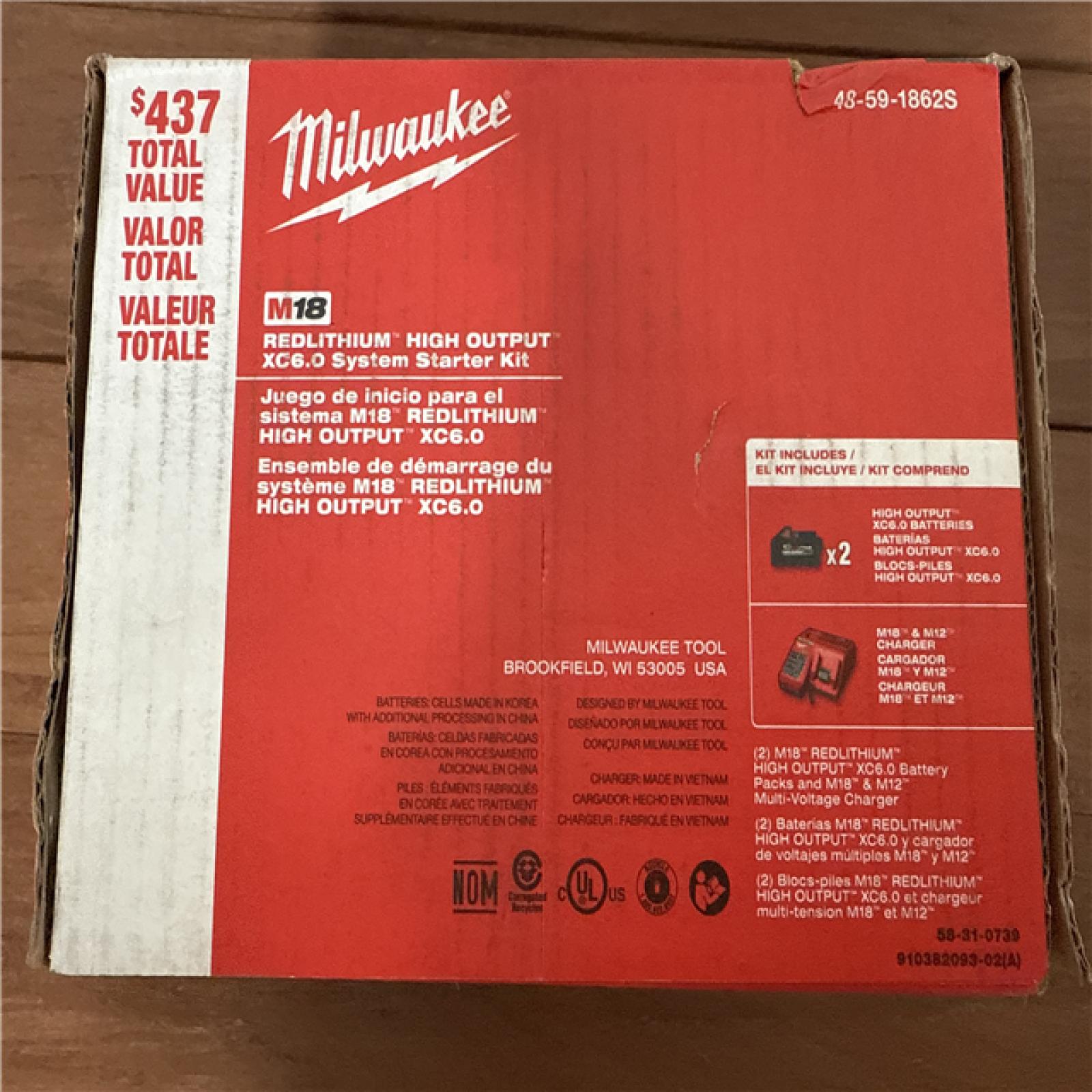 California NEW Milwaukee Red Lithium Starter Kit  includes (2) Batteries & Charger