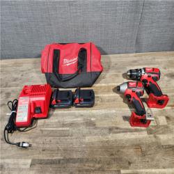 HOUSTON LOCATION - AS-IS Milwaukee 18V Cordless Brushed 2-Tool Drill/Driver and Impact Driver Kit