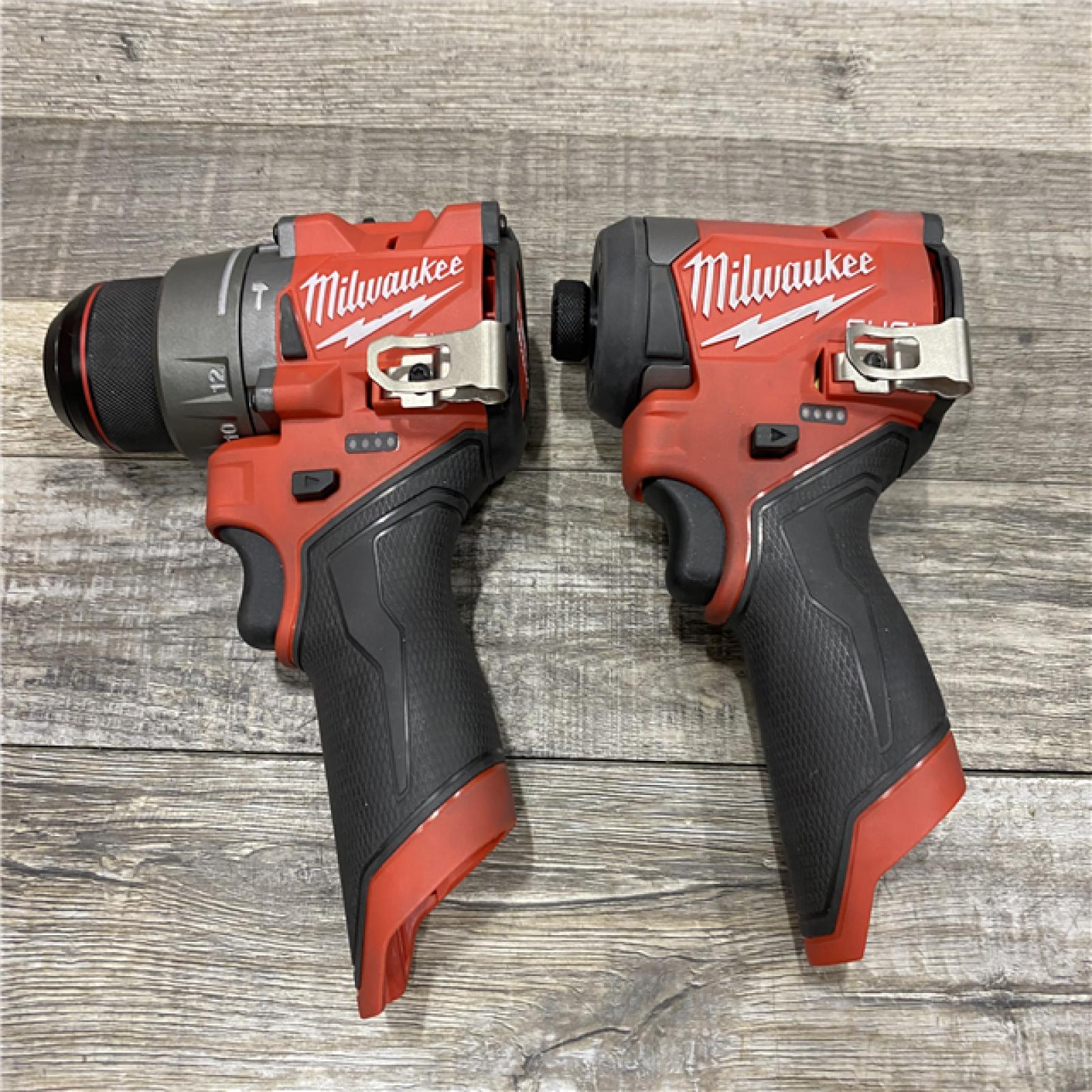 AS-IS Milwaukee FUEL 12-Volt Lithium-Ion Brushless Cordless Hammer Drill and Impact Driver Combo Kit