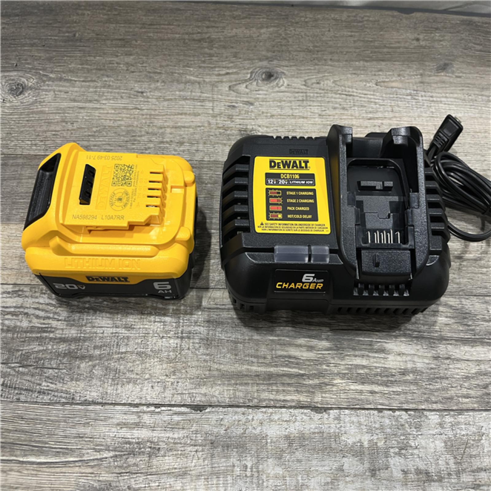 AS-IS DEWALT 20V MAX Lithium-Ion 6.0 Ah Battery and Charger