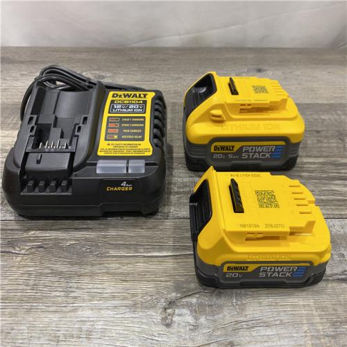 AS-IS DEWALT 20V MAX XR POWERSTACK Lithium-Ion Battery Starter Kit with 5.0Ah and 1.7Ah Batteries and Charger