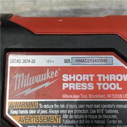 AS-IS Milwaukee 18V Lithium-Ion Cordless Short Throw Press Tool with 3 PEX Crimp Jaws Kit