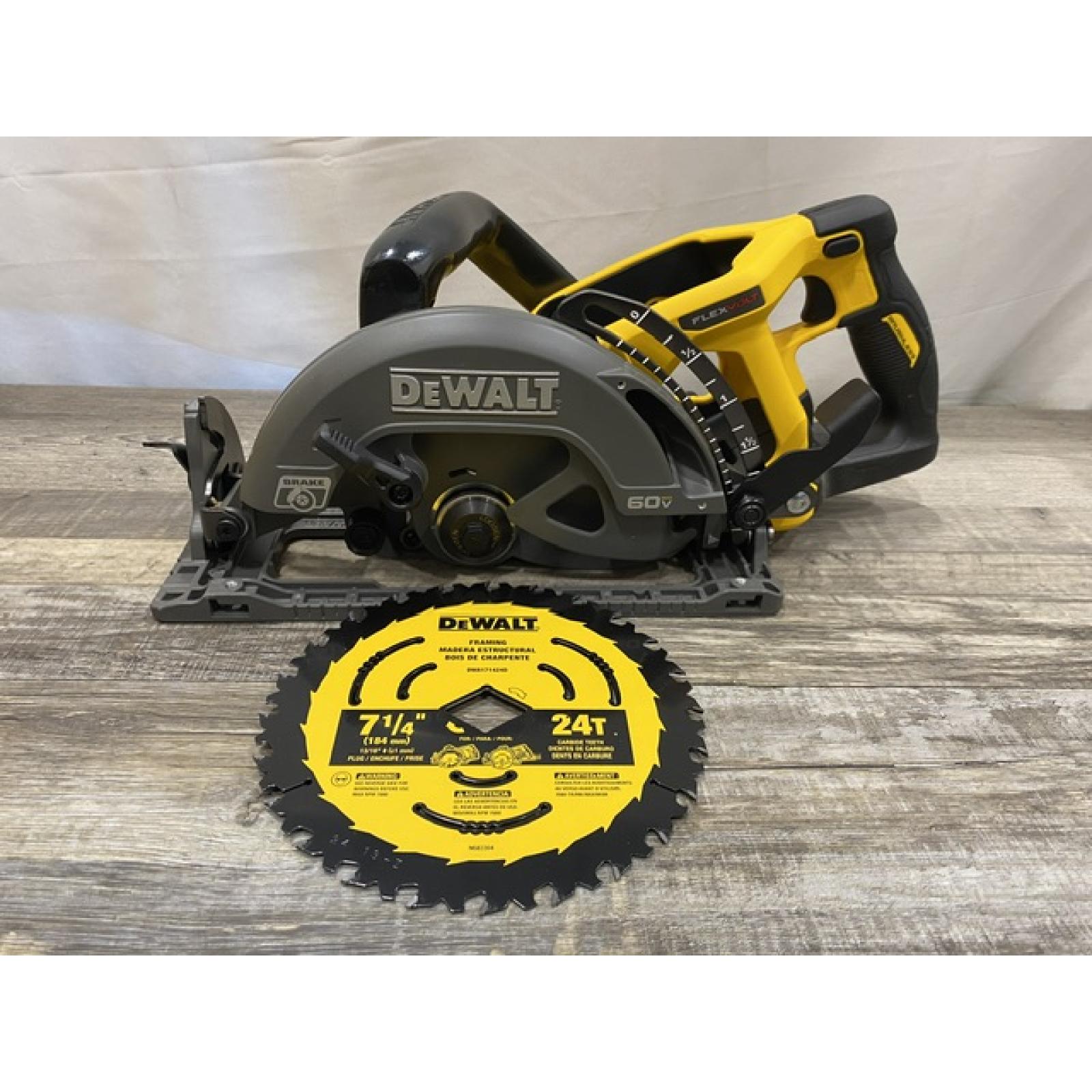 AS-IS DEWALT FLEXVOLT 60V MAX Cordless Brushless 7-1/4 in. Wormdrive Style Circular Saw (Tool Only)