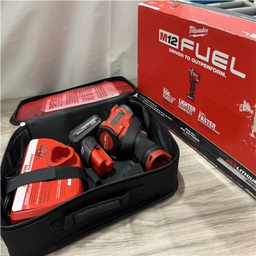 AS-IS Milwaukee FUEL 12V Li-Ion Brushless Cordless Stubby 3/8 in. Impact Wrench Kit