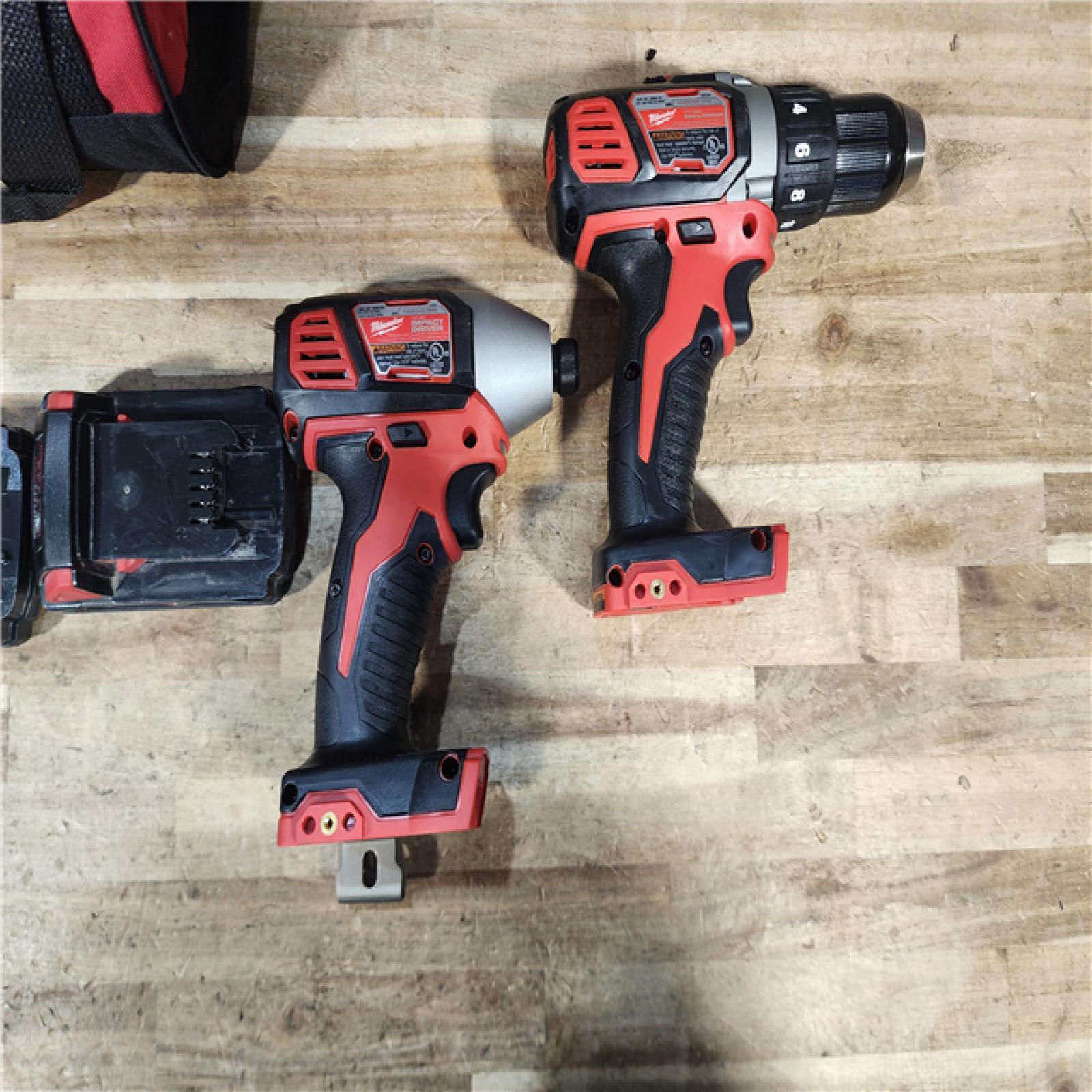HOUSTON LOCATION - AS - IS Milwaukee 18V Lithium-Ion Cordless Drill Driver/Impact Driver Combo Kit