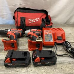 AS-IS Milwaukee 18V Lithium-Ion Cordless Drill Driver/Impact Driver Combo Kit
