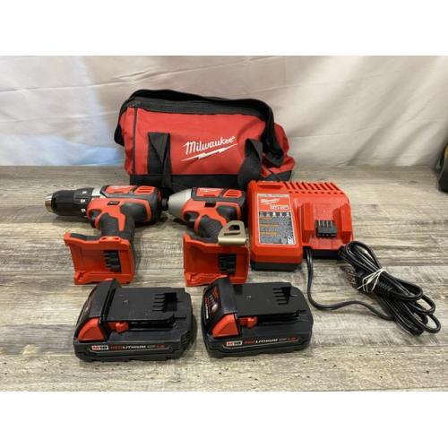 AS-IS Milwaukee 18V Lithium-Ion Cordless Drill Driver/Impact Driver Combo Kit